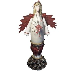 Department 56 Angel 12" Tall Pinecone Red Wings Woodland Fall Decor‎ Holiday